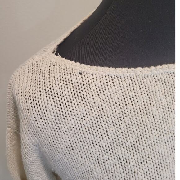 VTG 80s/90s Fashion Arsty Knit Ivory Yellow Geometric Art-to-Wear Sweater M - Picture 7 of 7